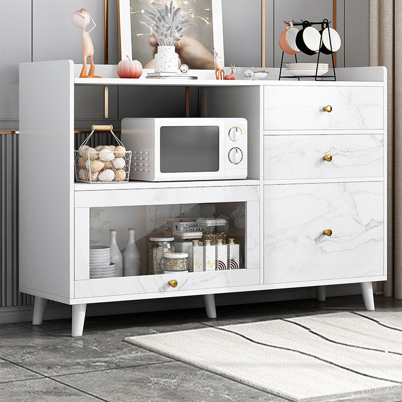 Door and Drawer Sideboard Modern Engineered Wood Sideboard for Dining Room 39"L x 14"W x 35"H Gloss White Clearhalo 'buffet_sideboard' 'Buffets & Sideboards' 'furn' 'furn_buffet_sideboard' 'Furniture' 'Kitchen & Dining Furniture' 5618716