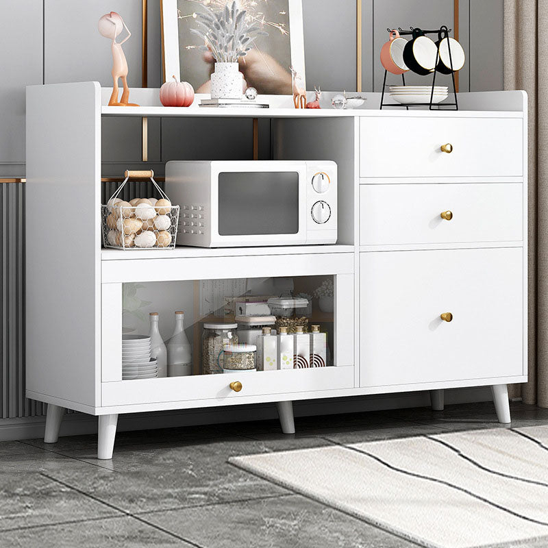Door and Drawer Sideboard Modern Engineered Wood Sideboard for Dining Room 39"L x 14"W x 35"H White Clearhalo 'buffet_sideboard' 'Buffets & Sideboards' 'furn' 'furn_buffet_sideboard' 'Furniture' 'Kitchen & Dining Furniture' 5618717