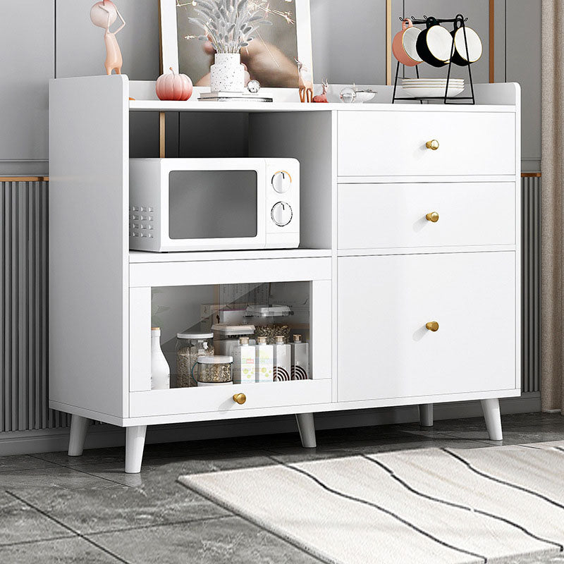 Door and Drawer Sideboard Modern Engineered Wood Sideboard for Dining Room 31"L x 14"W x 35"H White Clearhalo 'buffet_sideboard' 'Buffets & Sideboards' 'furn' 'furn_buffet_sideboard' 'Furniture' 'Kitchen & Dining Furniture' 5618721