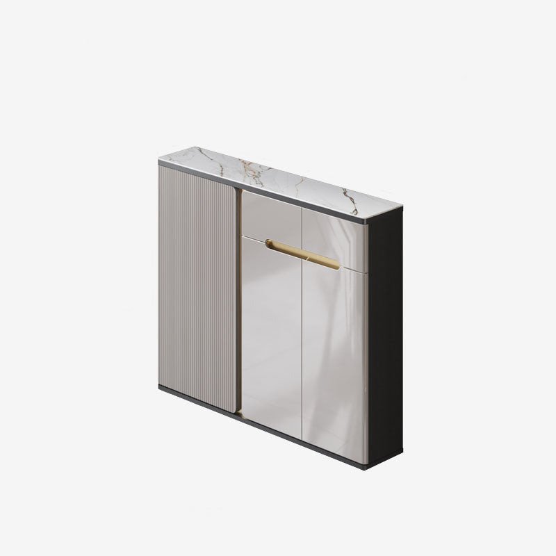 Server in pietra sinterizzato con top white glam con porta e cassetto
