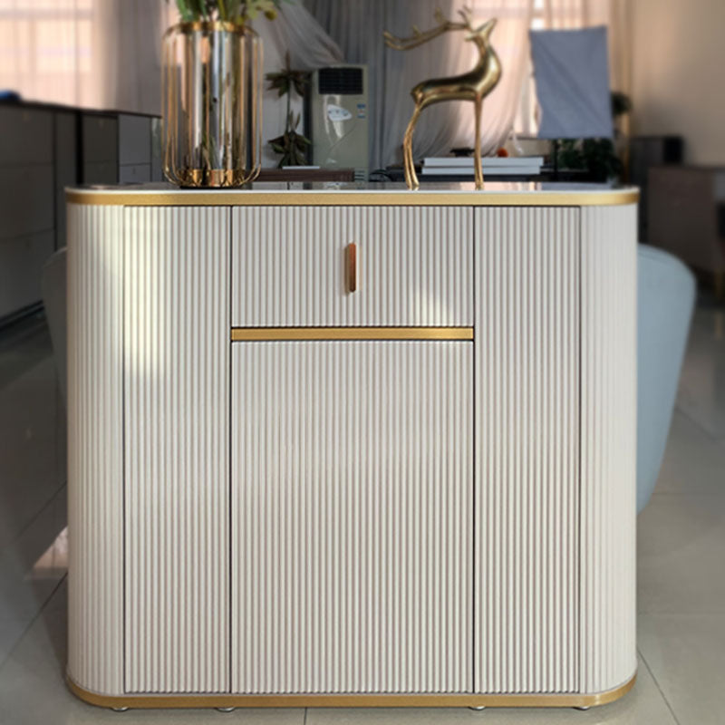 Server in pietra sinterizzato con top white glam con porta e cassetto
