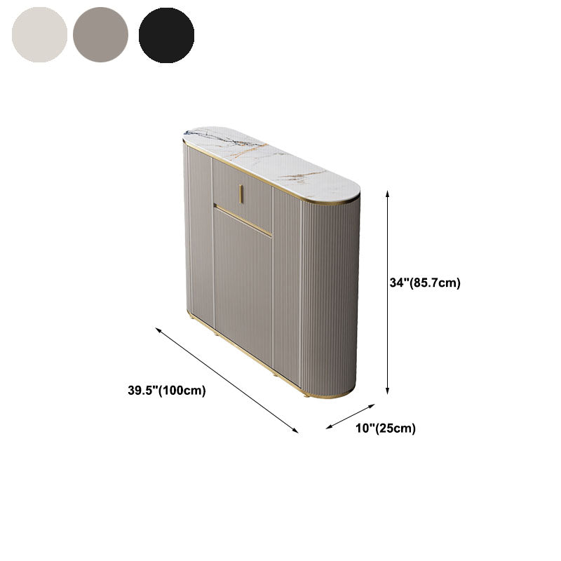 Server in pietra sinterizzato con top white glam con porta e cassetto