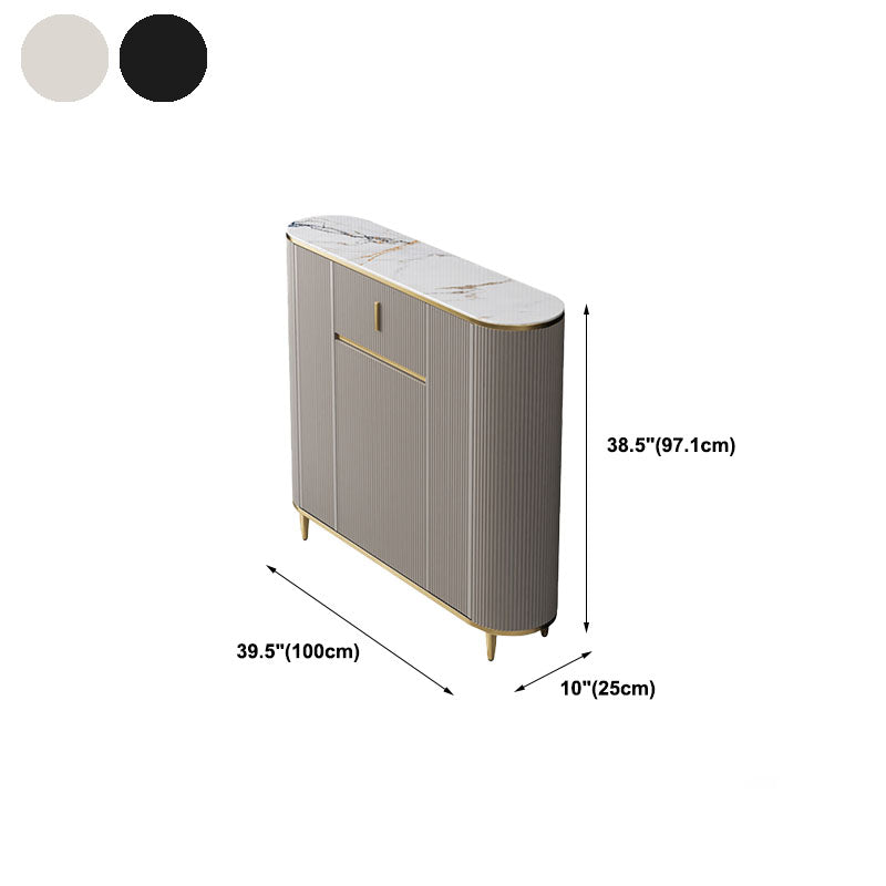 Server in pietra sinterizzato con top white glam con porta e cassetto