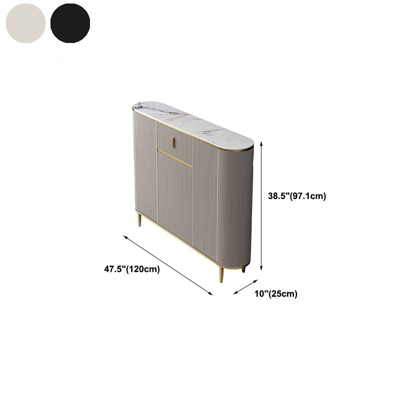 Server in pietra sinterizzato con top white glam con porta e cassetto