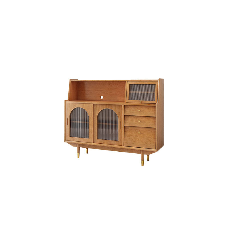 Solid Wood Modern Style Sideboard Door and Chair Sideboard for Kitchen 47"L x 16"W x 46"H Cherry Wood Sliding Doors Clearhalo 'buffet_sideboard' 'Buffets & Sideboards' 'furn' 'furn_buffet_sideboard' 'Furniture' 'Kitchen & Dining Furniture' 5618898