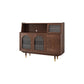 Solid Wood Modern Style Sideboard Door and Chair Sideboard for Kitchen 47"L x 16"W x 46"H Dark Brown Glass Doors Clearhalo 'buffet_sideboard' 'Buffets & Sideboards' 'furn' 'furn_buffet_sideboard' 'Furniture' 'Kitchen & Dining Furniture' 5618909