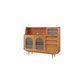 Solid Wood Modern Style Sideboard Door and Chair Sideboard for Kitchen 47"L x 16"W x 46"H Cherry Wood Glass Doors Clearhalo 'buffet_sideboard' 'Buffets & Sideboards' 'furn' 'furn_buffet_sideboard' 'Furniture' 'Kitchen & Dining Furniture' 5618912