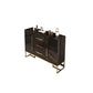 Glam Style Buffet Sideboard Stone Top Server with Door and Drawer 47"L x 16"W x 33"H Black Clearhalo 'buffet_sideboard' 'Buffets & Sideboards' 'furn' 'furn_buffet_sideboard' 'Furniture' 'Kitchen & Dining Furniture' 5618947