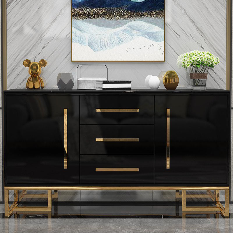 Glam Style Buffet Sideboard Stone Top Server with Door and Drawer Clearhalo 'buffet_sideboard' 'Buffets & Sideboards' 'furn' 'furn_buffet_sideboard' 'Furniture' 'Kitchen & Dining Furniture' 5618949