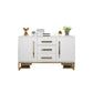 Glam Style Buffet Sideboard Stone Top Server with Door and Drawer 47"L x 16"W x 33"H White Clearhalo 'buffet_sideboard' 'Buffets & Sideboards' 'furn' 'furn_buffet_sideboard' 'Furniture' 'Kitchen & Dining Furniture' 5618959
