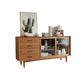 Solid Wood Sliding Door Sideboard Modern Sideboard for Kitchen 63"L x 16"W x 31"H Cherry Wood Clearhalo 'buffet_sideboard' 'Buffets & Sideboards' 'furn' 'furn_buffet_sideboard' 'Furniture' 'Kitchen & Dining Furniture' 5618993