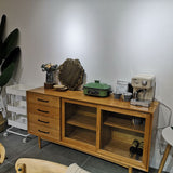 Solid Wood Sliding Door Sideboard Modern Sideboard for Kitchen Clearhalo 'buffet_sideboard' 'Buffets & Sideboards' 'furn' 'furn_buffet_sideboard' 'Furniture' 'Kitchen & Dining Furniture' 5618996