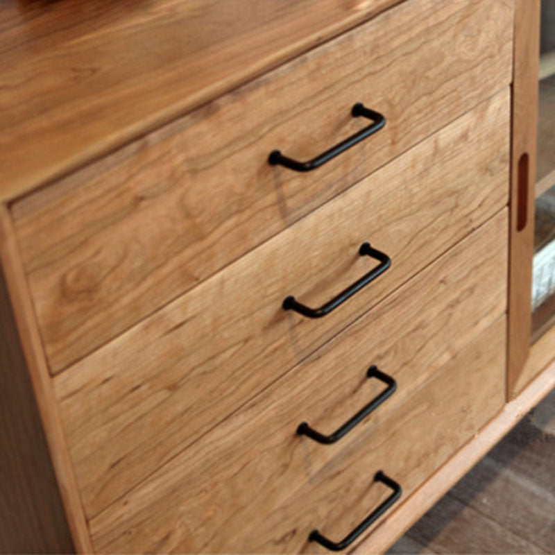 Solid Wood Sliding Door Sideboard Modern Sideboard for Kitchen Clearhalo 'buffet_sideboard' 'Buffets & Sideboards' 'furn' 'furn_buffet_sideboard' 'Furniture' 'Kitchen & Dining Furniture' 5619006