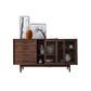 Solid Wood Sliding Door Sideboard Modern Sideboard for Kitchen 55"L x 16"W x 31"H Walnut Clearhalo 'buffet_sideboard' 'Buffets & Sideboards' 'furn' 'furn_buffet_sideboard' 'Furniture' 'Kitchen & Dining Furniture' 5619008