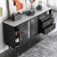 Sideboard a 2 porte glam in legno 61 "l armadio della credenza soggiorno con porta di vetro