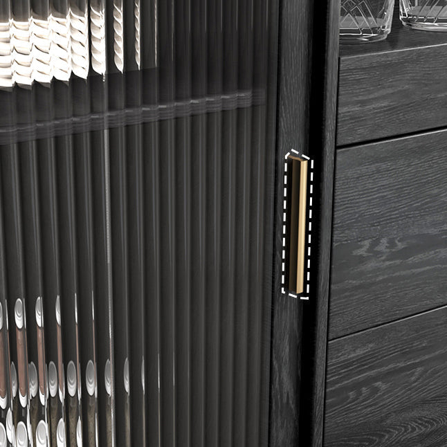 Sideboard a 2 porte glam in legno 61 "l armadio della credenza soggiorno con porta di vetro