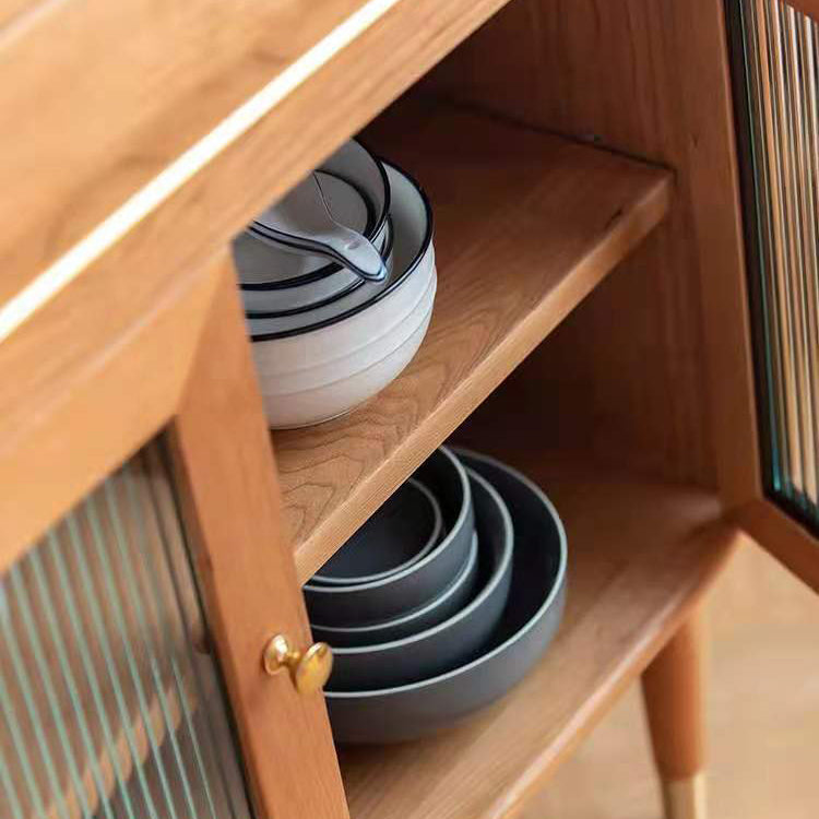 Wood Kitchen Buffet Server 70" Height 1-Drawer and 4-Door Dining Server Clearhalo 'buffet_sideboard' 'Buffets & Sideboards' 'furn' 'furn_buffet_sideboard' 'Furniture' 'Kitchen & Dining Furniture' 5619298