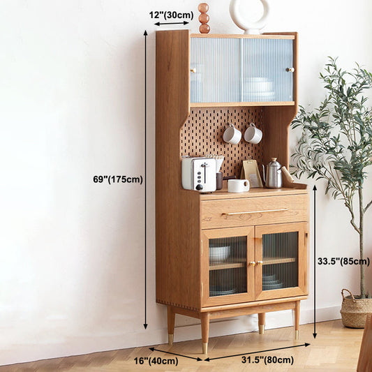 Wood Kitchen Buffet Server 70" Height 1-Drawer and 4-Door Dining Server Clearhalo 'buffet_sideboard' 'Buffets & Sideboards' 'furn' 'furn_buffet_sideboard' 'Furniture' 'Kitchen & Dining Furniture' 5619302