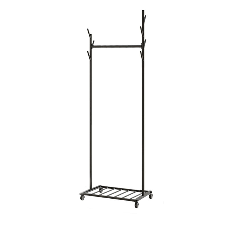 Glam Coat Hanger Metal No Distressed Entryway Kit With Storage Shelving 23.6"L x 13.8"W x 66.9"H Black Clearhalo 'Entry & Mudroom Furniture' 'furn' 'furn_hall_tree_coat_racks' 'Furniture' 'Hall Trees & Coat Racks' 'hall_tree_coat_racks' 5619553