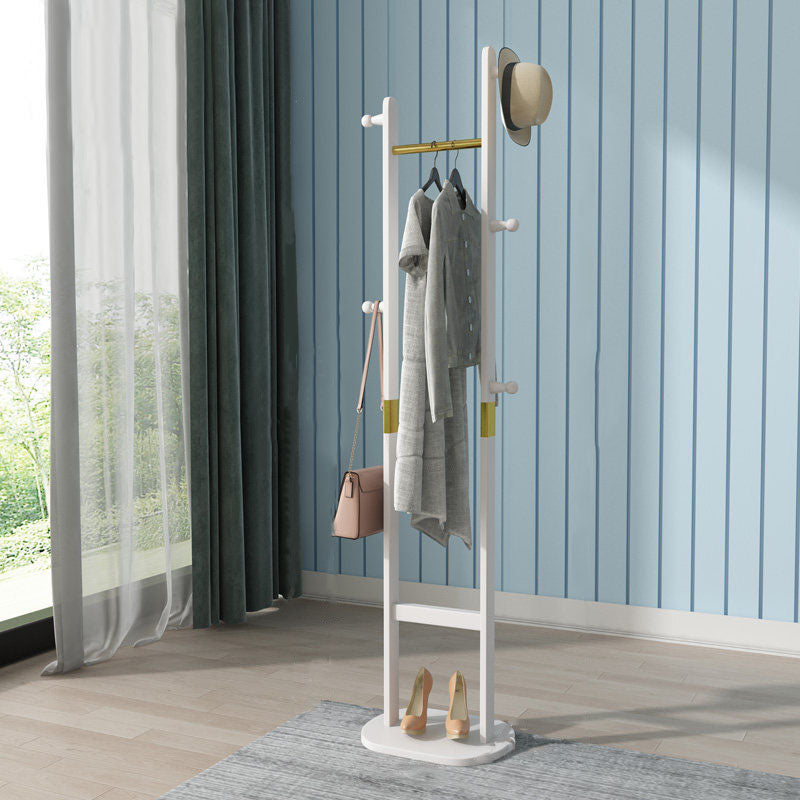 Scandinavian Hall Stand Wood Free Standing Storage Shelf Organizer Hall Tree 15"L x 10"W x 64"H White Clearhalo 'Entry & Mudroom Furniture' 'furn' 'furn_hall_tree_coat_racks' 'Furniture' 'Hall Trees & Coat Racks' 'hall_tree_coat_racks' 5619634