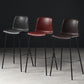 Industrial Indoor Bucket Counter Bar Stool Footrest Faux Leather Bar Stool