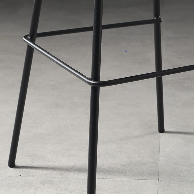 Industrial Indoor Bucket Counter Bar Stool Footrest Faux Leather Bar Stool