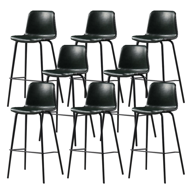 Industrial Indoor Bucket Counter Bar Stool Footrest Faux Leather Bar Stool