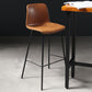 Industrial Indoor Bucket Counter Bar Stool Footrest Faux Leather Bar Stool