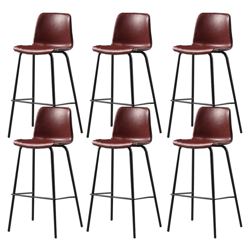 Industrial Indoor Bucket Counter Bar Stool Footrest Faux Leather Bar Stool
