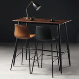 Industrial Indoor Bucket Counter Bar Stool Footrest Faux Leather Bar Stool