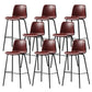 Industrial Indoor Bucket Counter Bar Stool Footrest Faux Leather Bar Stool