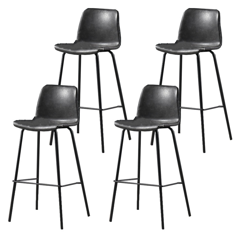 Industrial Indoor Bucket Counter Bar Stool Footrest Faux Leather Bar Stool