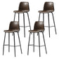 Industrial Indoor Bucket Counter Bar Stool Footrest Faux Leather Bar Stool