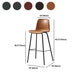 Industrial Indoor Bucket Counter Bar Stool Footrest Faux Leather Bar Stool