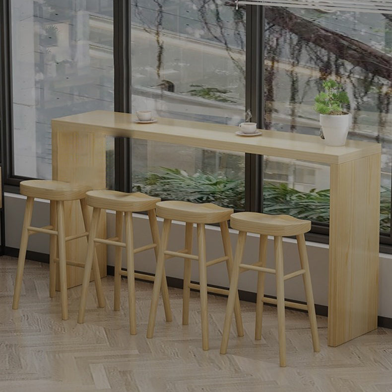 Moderno 1/5/9 pezzi da bar set rettangolo tavolino in legno di pino per negozio di tè al latte