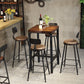 Industrial 1/3/4/5 Pieces Bar Table Set Square Pine Wood Counter Table with High Stools 5 Pieces: Table, 4 Light Brown Stools Clearhalo 'Bar Furniture' 'furn' 'furn_home_bar_bar_sets' 'Furniture' 'Home Bars & Bar Sets' 'home_bar_bar_sets' 'Kitchen & Dining Furniture' 5619701