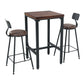 Industrial 1/3/4/5 Pieces Bar Table Set Square Pine Wood Counter Table with High Stools 3 Pieces: Table, 2 Light Brown Stools Clearhalo 'Bar Furniture' 'furn' 'furn_home_bar_bar_sets' 'Furniture' 'Home Bars & Bar Sets' 'home_bar_bar_sets' 'Kitchen & Dining Furniture' 5619702