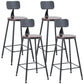 Industrial 1/3/4/5 Pieces Bar Table Set Square Pine Wood Counter Table with High Stools Brown 30"H Stools (Set of 4) Clearhalo 'Bar Furniture' 'furn' 'furn_home_bar_bar_sets' 'Furniture' 'Home Bars & Bar Sets' 'home_bar_bar_sets' 'Kitchen & Dining Furniture' 5619704