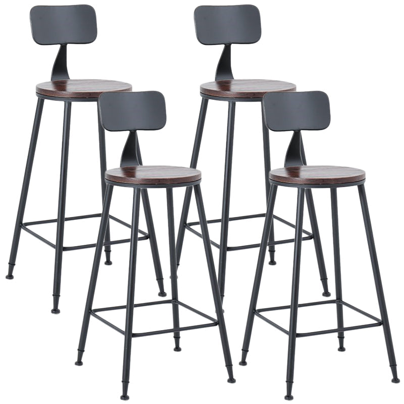 Industrial 1/3/4/5 Pieces Bar Table Set Square Pine Wood Counter Table with High Stools Brown 30"H Stools (Set of 4) Clearhalo 'Bar Furniture' 'furn' 'furn_home_bar_bar_sets' 'Furniture' 'Home Bars & Bar Sets' 'home_bar_bar_sets' 'Kitchen & Dining Furniture' 5619704