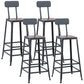 Industrial 1/3/4/5 Pieces Bar Table Set Square Pine Wood Counter Table with High Stools Dark Brown 30"H Stool (Set of 4) Clearhalo 'Bar Furniture' 'furn' 'furn_home_bar_bar_sets' 'Furniture' 'Home Bars & Bar Sets' 'home_bar_bar_sets' 'Kitchen & Dining Furniture' 5619710