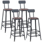 Industrial 1/3/4/5 Pieces Bar Table Set Square Pine Wood Counter Table with High Stools Black 30"H Stools (Set of 4) Clearhalo 'Bar Furniture' 'furn' 'furn_home_bar_bar_sets' 'Furniture' 'Home Bars & Bar Sets' 'home_bar_bar_sets' 'Kitchen & Dining Furniture' 5619713