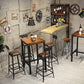 Industrial 1/3/4/5 Pieces Bar Table Set Square Pine Wood Counter Table with High Stools Clearhalo 'Bar Furniture' 'furn' 'furn_home_bar_bar_sets' 'Furniture' 'Home Bars & Bar Sets' 'home_bar_bar_sets' 'Kitchen & Dining Furniture' 5619717