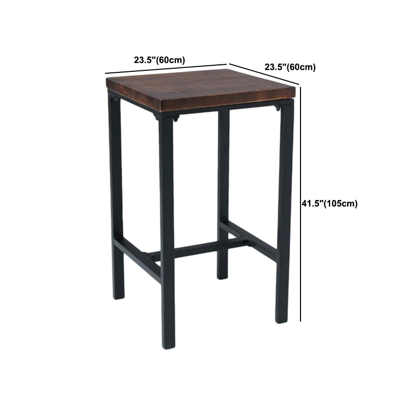 Industrial 1/3/4/5 Pieces Bar Table Set Square Pine Wood Counter Table with High Stools Clearhalo 'Bar Furniture' 'furn' 'furn_home_bar_bar_sets' 'Furniture' 'Home Bars & Bar Sets' 'home_bar_bar_sets' 'Kitchen & Dining Furniture' 5619718