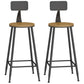 Modern Rectangle Pub Dining Set 1/2/4/7 Pieces Trestle Indoor Counter Height Set Brown 30"H Stools (Set of 2) Clearhalo 'Bar Furniture' 'furn' 'furn_home_bar_bar_sets' 'Furniture' 'Home Bars & Bar Sets' 'home_bar_bar_sets' 'Kitchen & Dining Furniture' 5619726