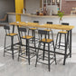 Modern Rectangle Pub Dining Set 1/2/4/7 Pieces Trestle Indoor Counter Height Set 7 Pieces: Table, 6 Black Stools Clearhalo 'Bar Furniture' 'furn' 'furn_home_bar_bar_sets' 'Furniture' 'Home Bars & Bar Sets' 'home_bar_bar_sets' 'Kitchen & Dining Furniture' 5619730