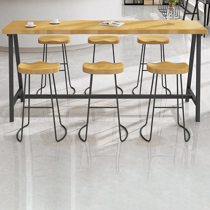 Modern Rectangle Pub Dining Set 1/2/4/7 Pieces Trestle Indoor Counter Height Set Clearhalo 'Bar Furniture' 'furn' 'furn_home_bar_bar_sets' 'Furniture' 'Home Bars & Bar Sets' 'home_bar_bar_sets' 'Kitchen & Dining Furniture' 5619738