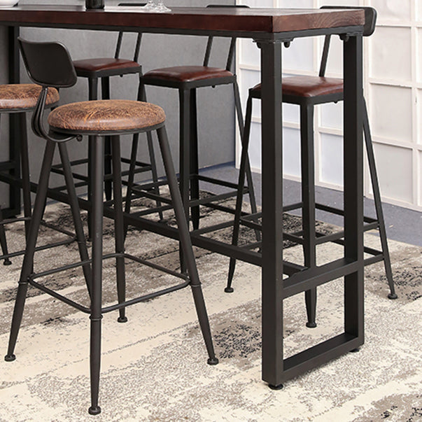 Ensemble de Table de bar rectangulaire industriel, 1/2/4/7 pièces, Table de comptoir en bois massif