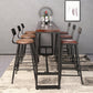 Ensemble de Table de bar rectangulaire industriel, 1/2/4/7 pièces, Table de comptoir en bois massif