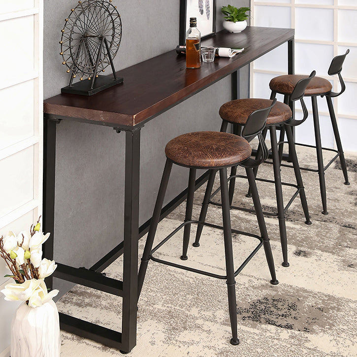 Ensemble de Table de bar rectangulaire industriel, 1/2/4/7 pièces, Table de comptoir en bois massif