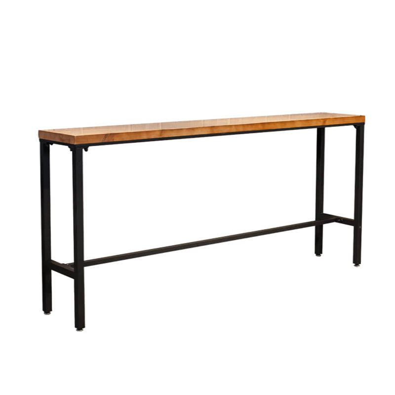 1/5 Pieces Industrial Rectangle Pub Table Set Wooden Counter Table with High Stools Wood 142"L x 16"W Clearhalo 'Bar Furniture' 'furn' 'furn_home_bar_bar_sets' 'Furniture' 'Home Bars & Bar Sets' 'home_bar_bar_sets' 'Kitchen & Dining Furniture' 5619838